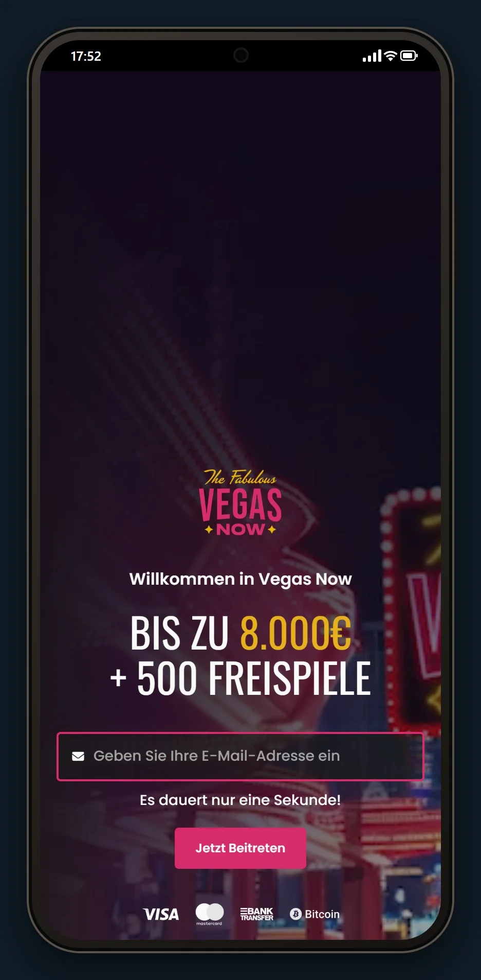 Online Casino Österreich Paysafecard: die Lobby von Vegas Now