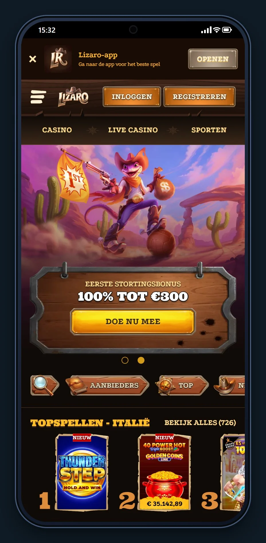 casino paysafecard: de homepage van casino Lizaro