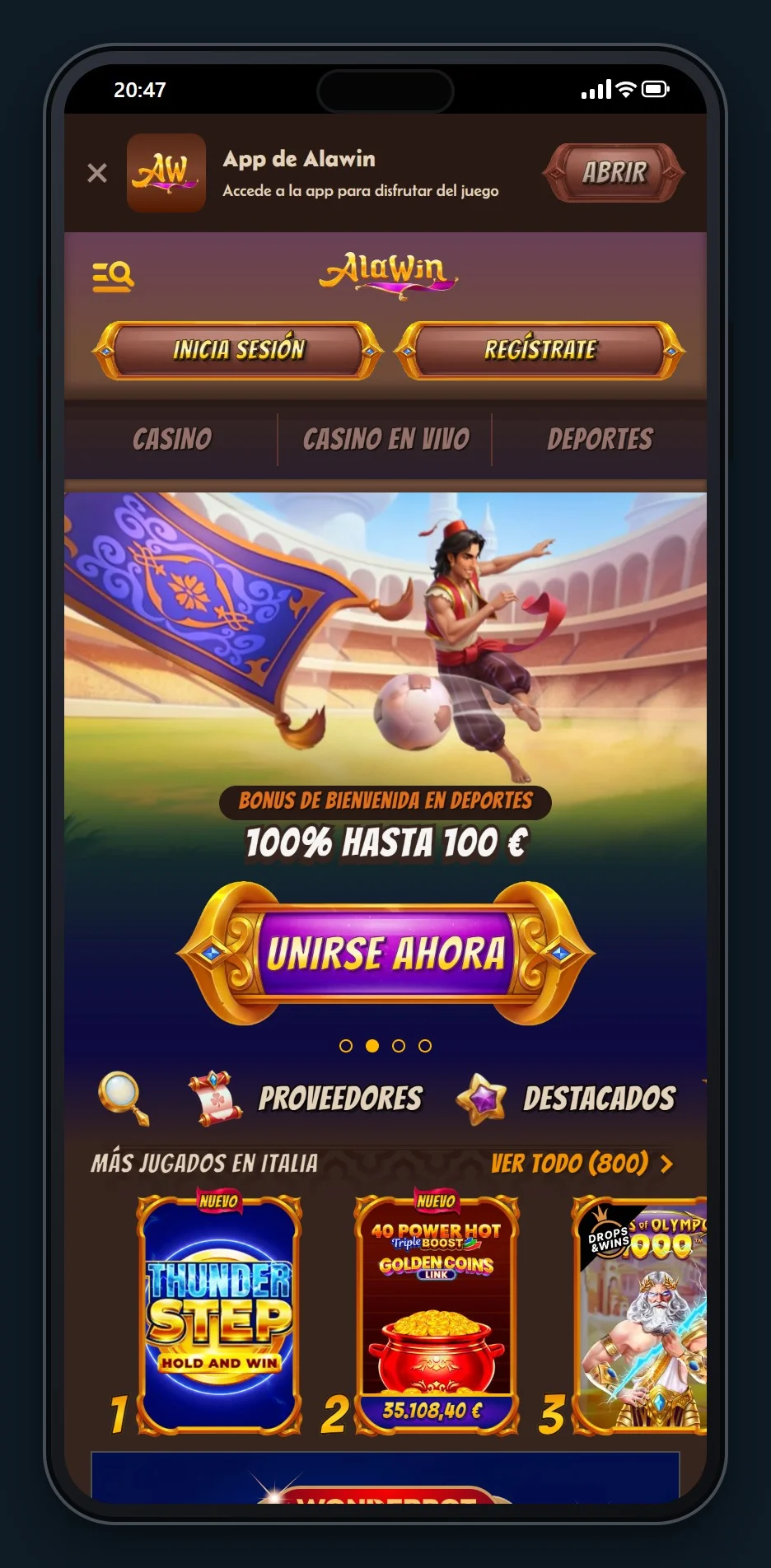 casino online que acepta paysafecard: el lobby de Alawin