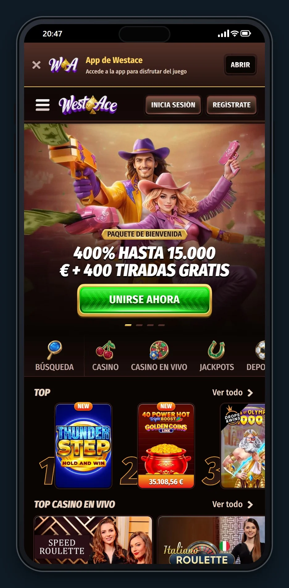 casino online paysafecard: la portada de WestAce