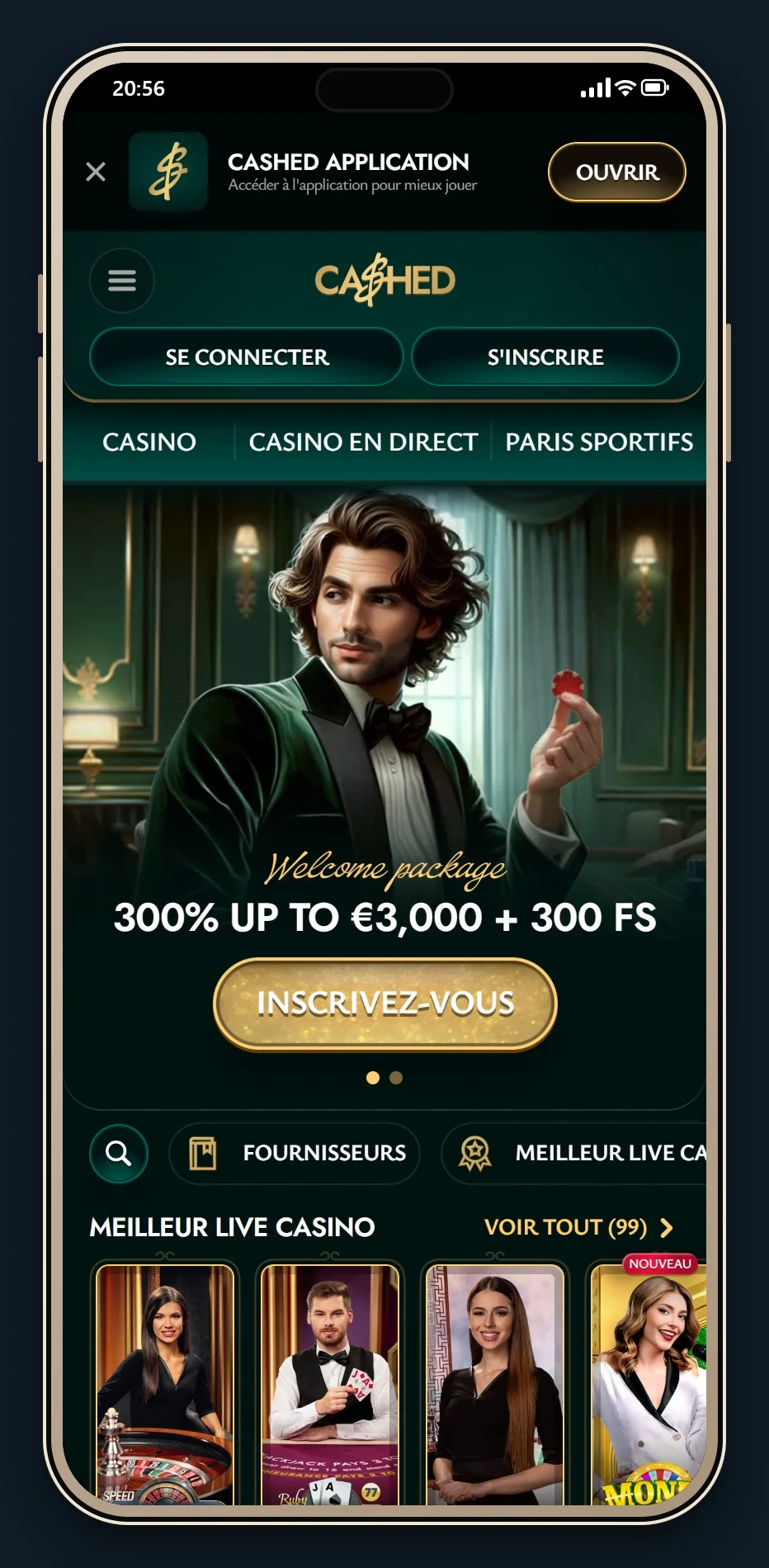 paysafecard casino: le lobby de Cashed Casino