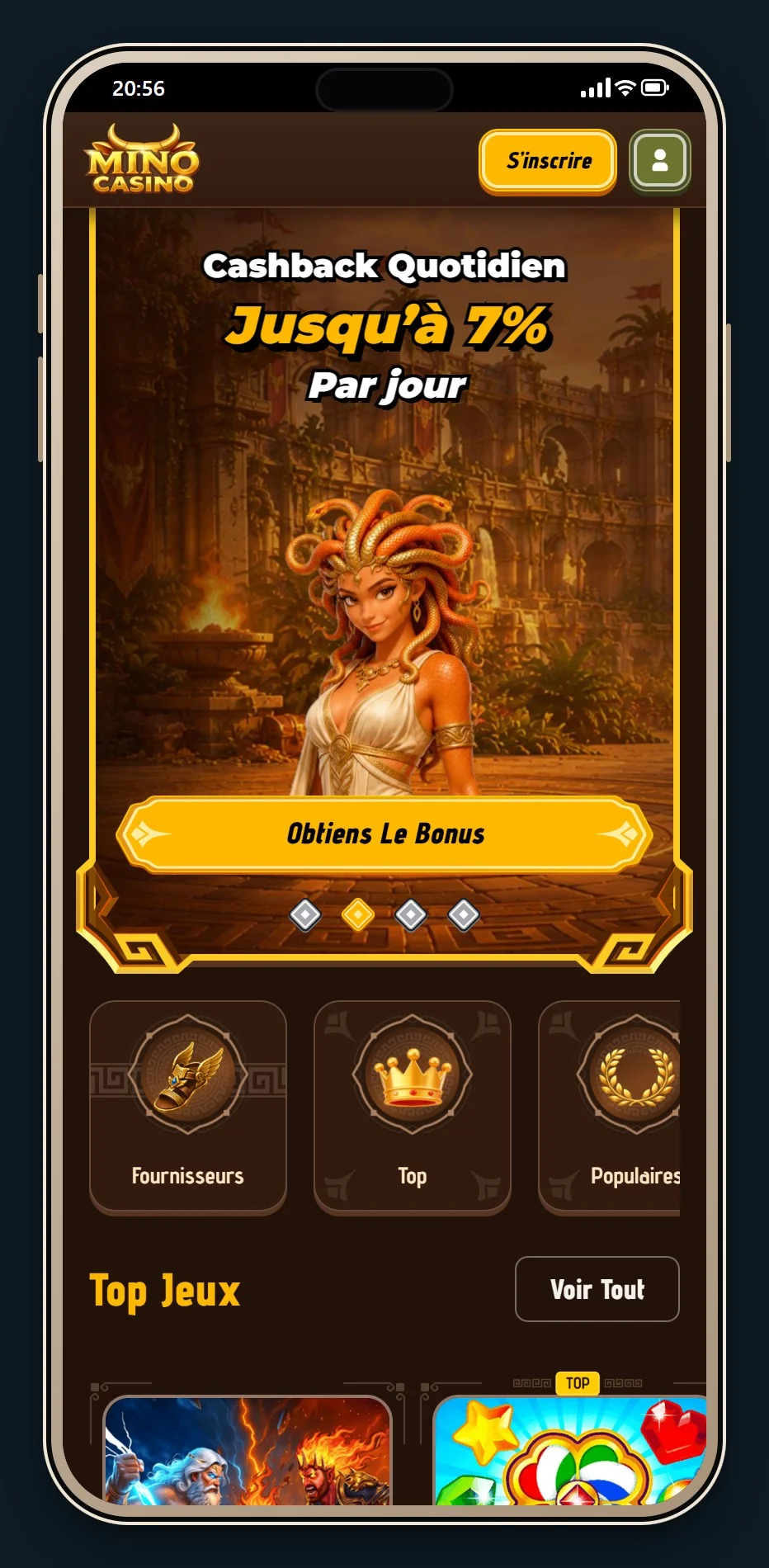 casino en ligne paysafecard: la page d'accueil du casino Mino Casino