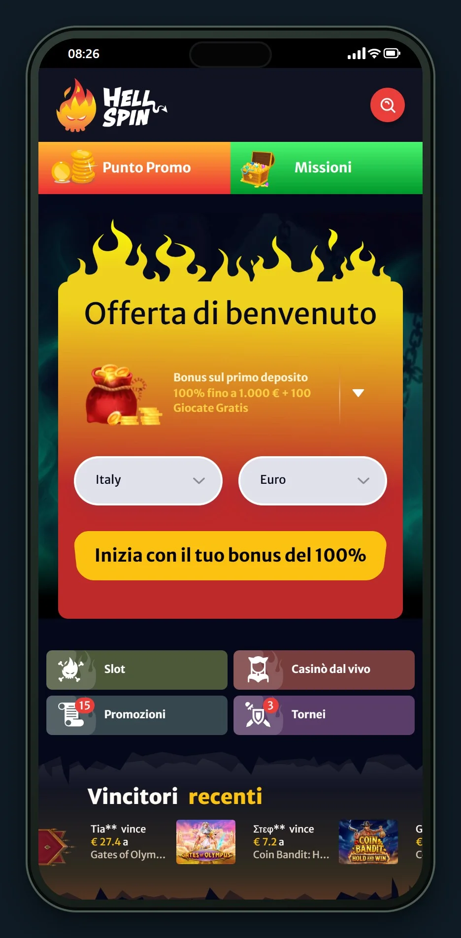 casino che accettano paysafecard: HellSpin