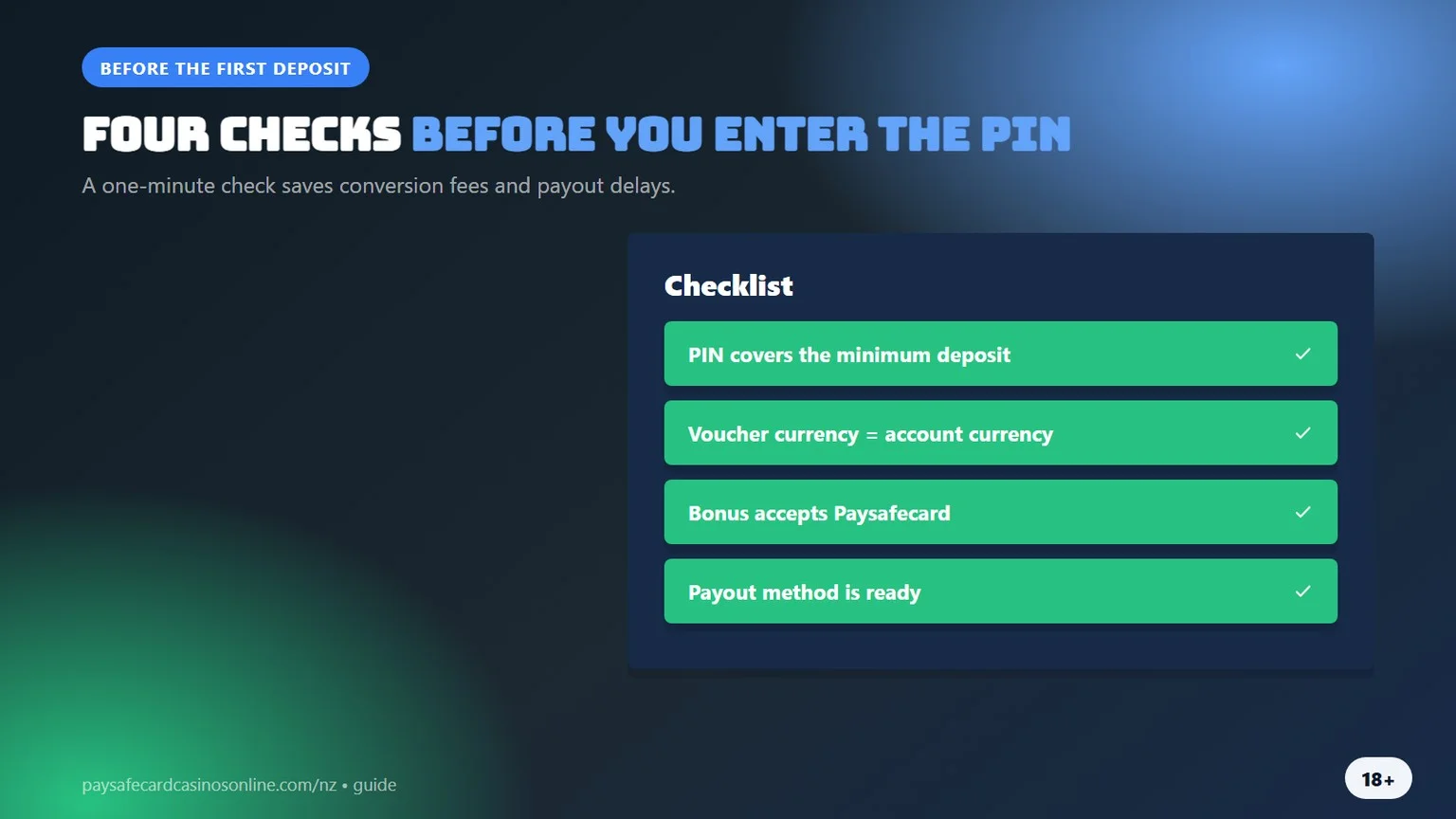 online casino paysafe: four checks before the first deposit